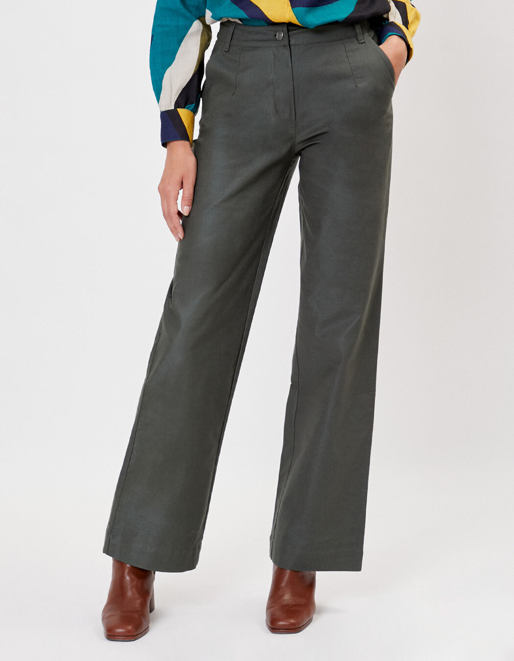 Organic cotton wide-leg trousers femme La Fiancée