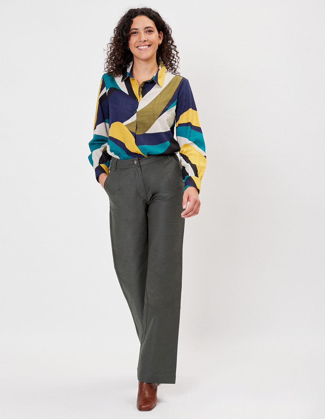 Organic cotton wide-leg trousers femme La Fiancée
