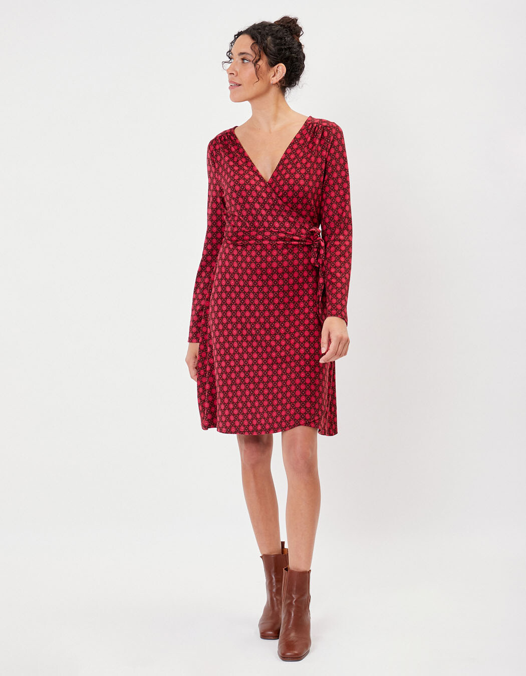 Jersey knit wrap dress femme La Fiancée