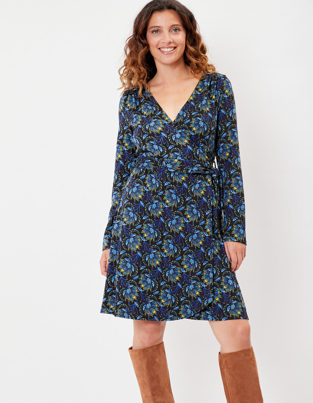 Jersey knit wrap dress femme La Fiancée