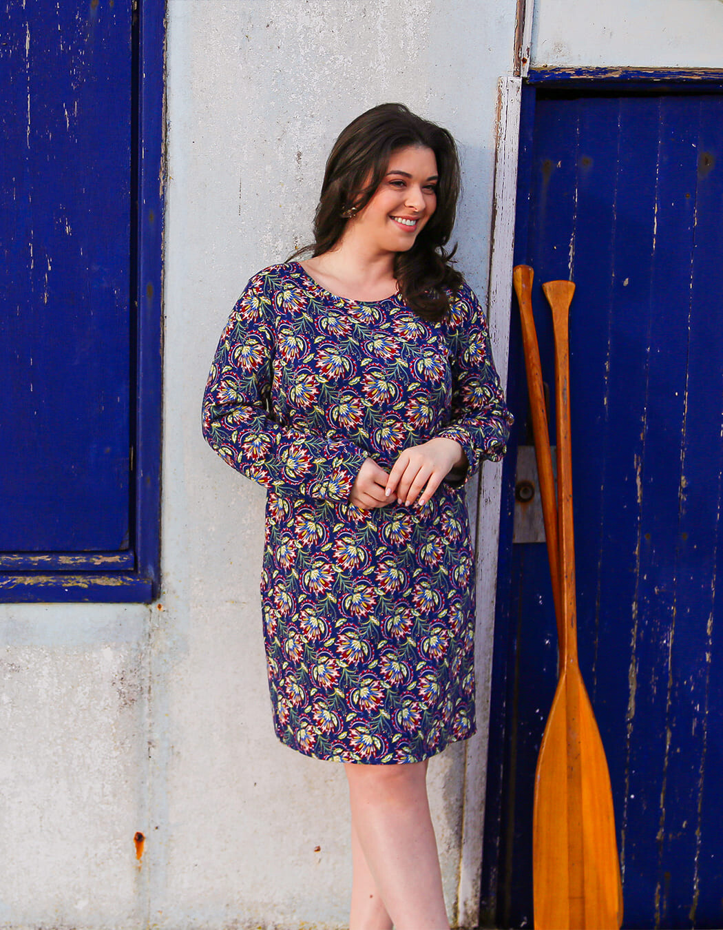 Printed straight dress femme La Fiancée