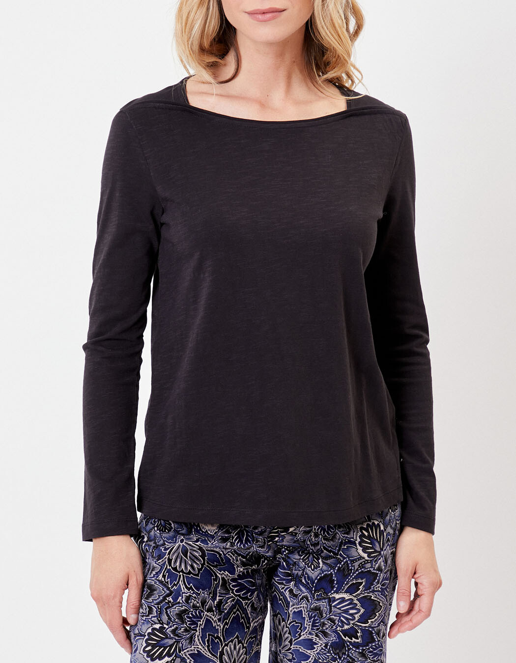 Organic cotton boat-neck T-shirt femme La Fiancée