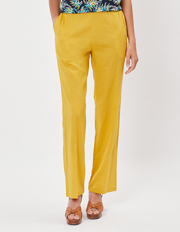 Organic cotton voile straight-leg pants femme La Fianc&eacute;e