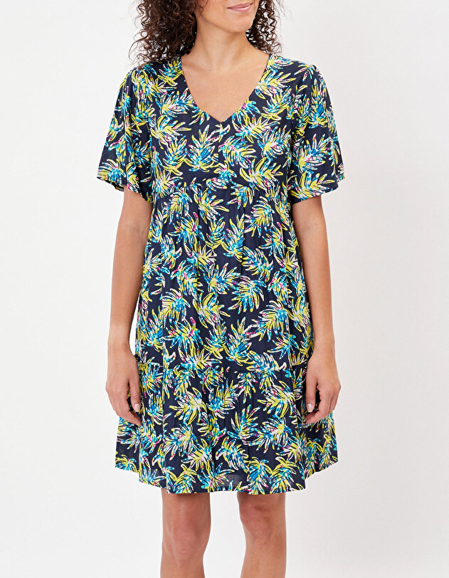 Flared organic cotton dress with ruffles femme La Fianc&eacute;e