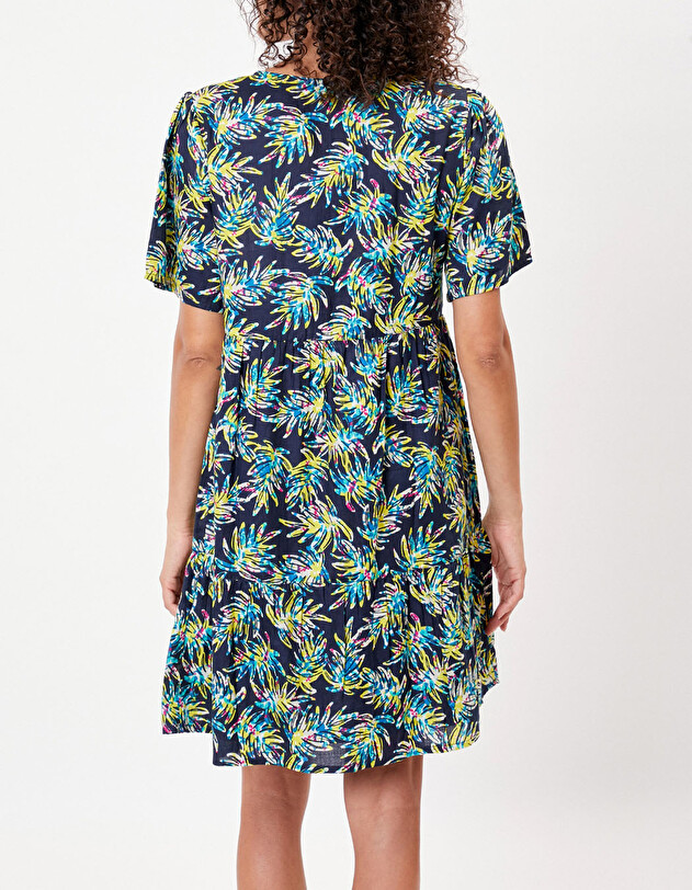 Flared organic cotton dress with ruffles femme La Fianc&eacute;e