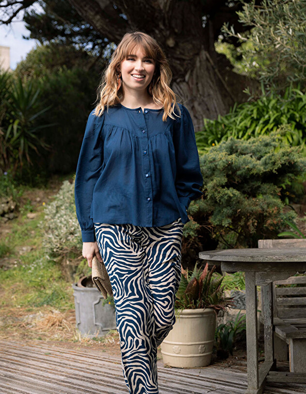 Loose-fitting organic cotton blouse femme La Fianc&eacute;e