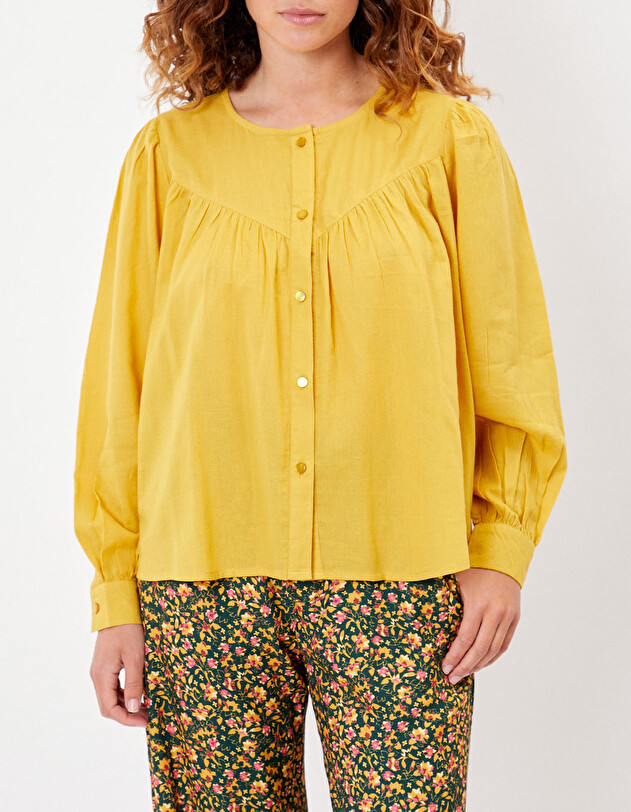 Loose-fitting organic cotton blouse femme La Fianc&eacute;e