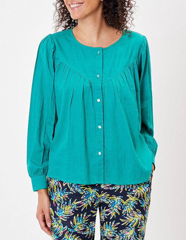 Loose-fitting organic cotton blouse femme La Fianc&eacute;e