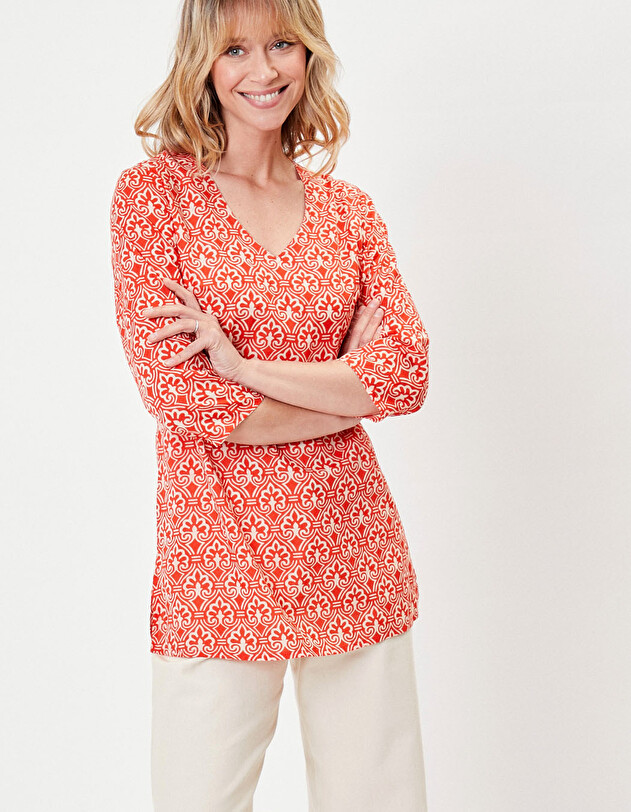 Short tunic in organic cotton voile femme La Fianc&eacute;e