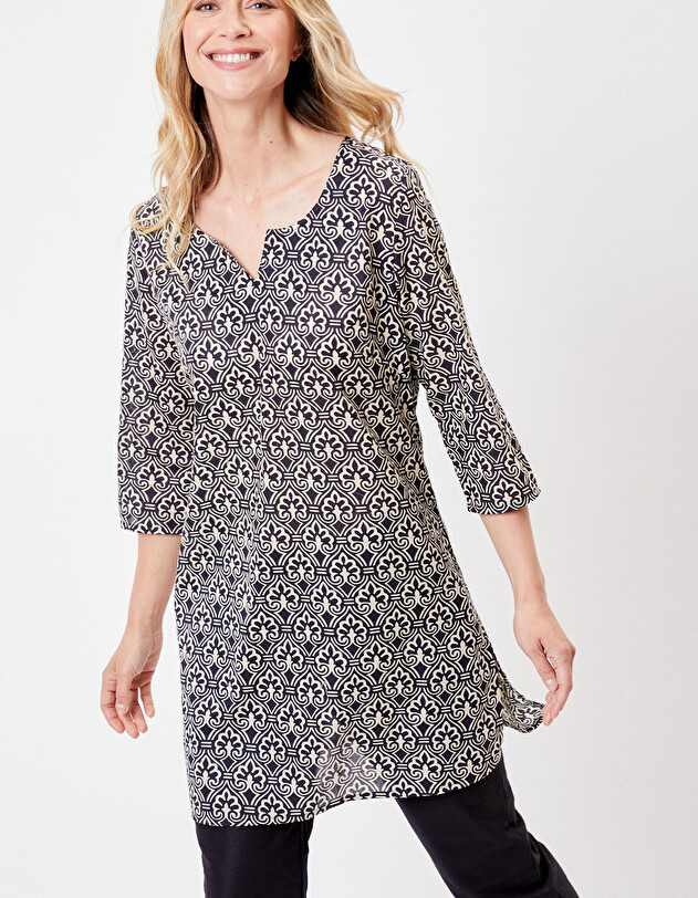 Long tunic in organic cotton voile femme La Fianc&eacute;e