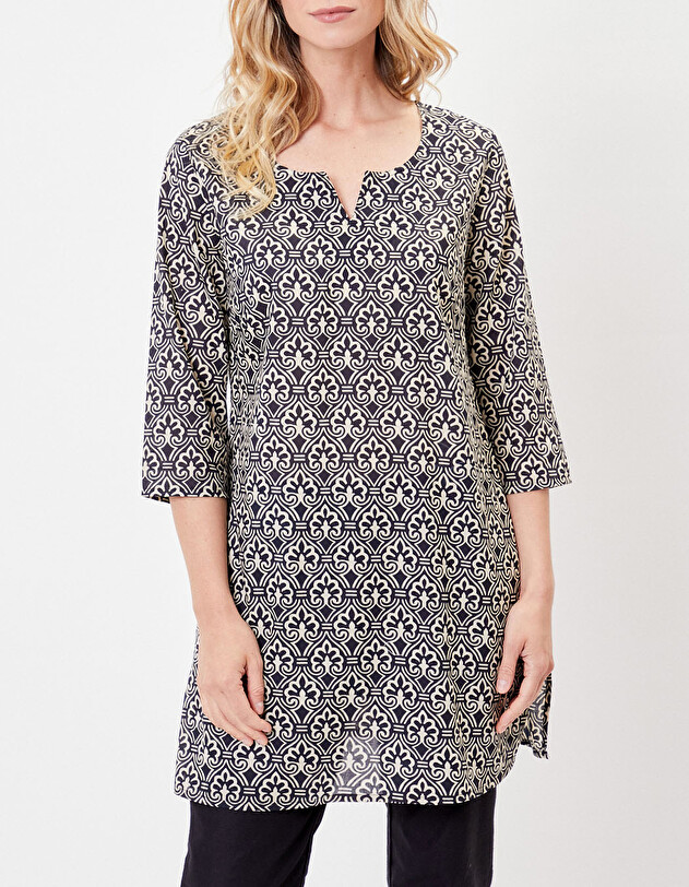 Long tunic in organic cotton voile femme La Fianc&eacute;e