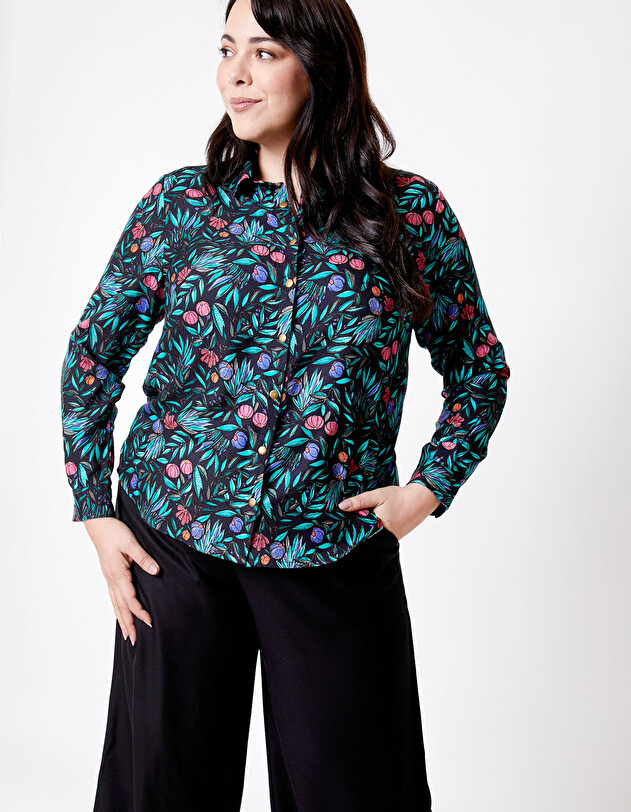 Flowing printed shirt Ecovero femme La Fianc&eacute;e