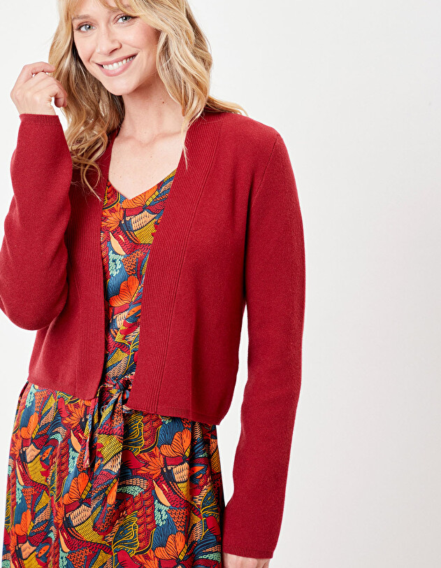 Short plain knit cardigan femme La Fianc&eacute;e