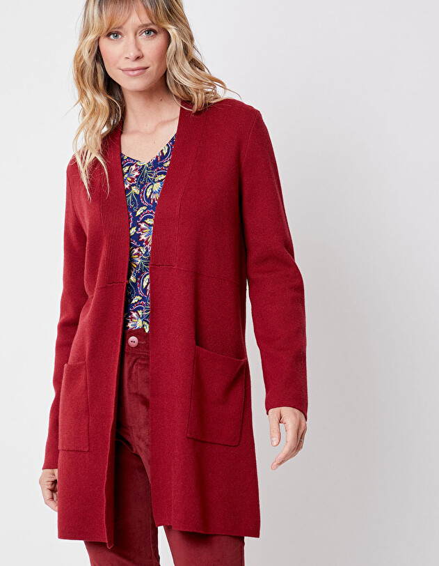 Long plain knit cardigan femme La Fianc&eacute;e