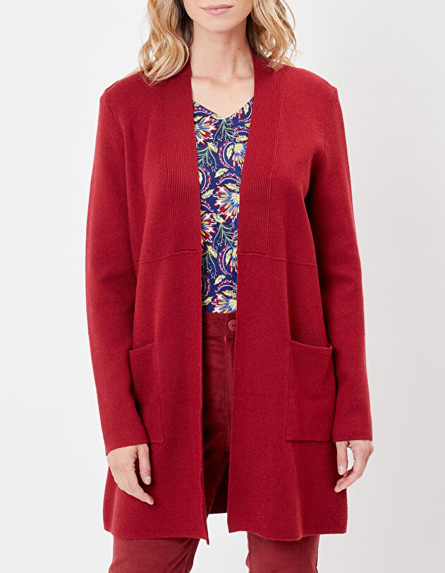 Long plain knit cardigan femme La Fianc&eacute;e