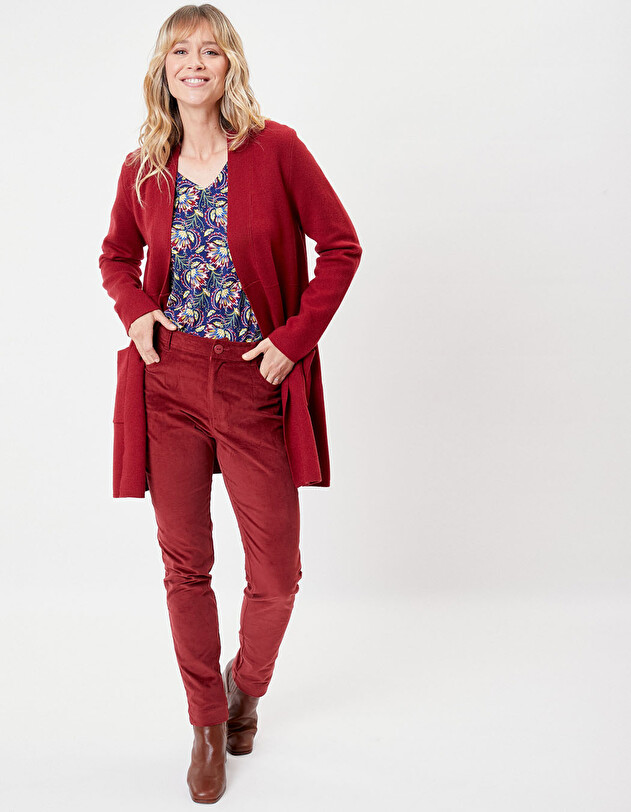 Long plain knit cardigan femme La Fianc&eacute;e