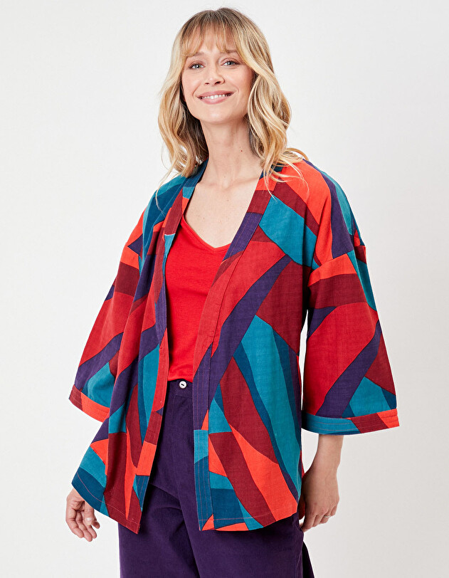 Short Printed Kimono organic cotton femme La Fianc&eacute;e