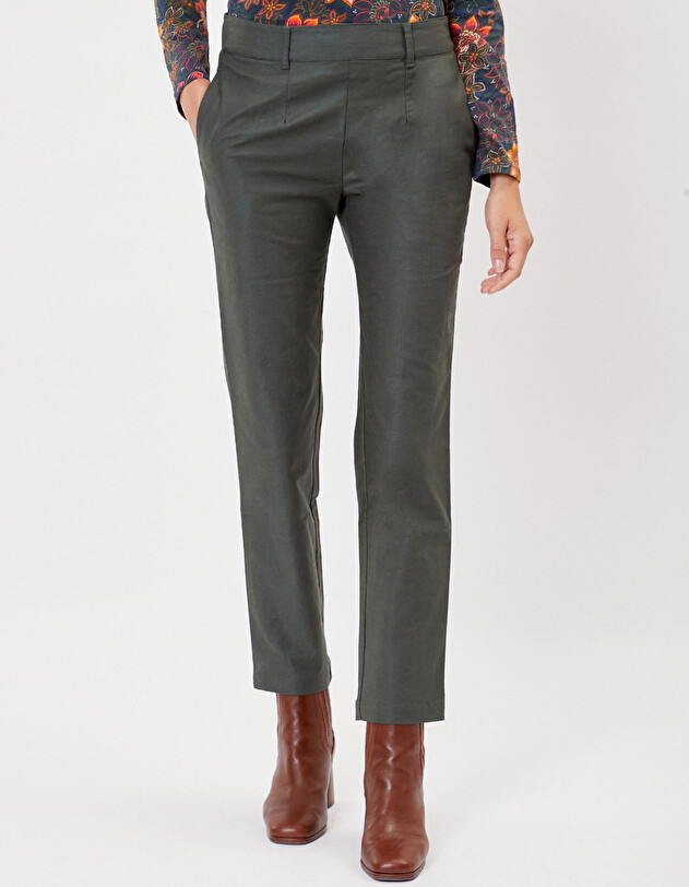 Organic cotton canvas trousers femme La Fianc&eacute;e