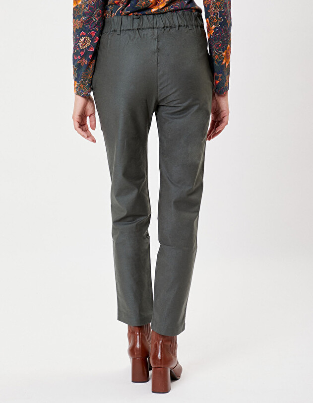 Organic cotton canvas trousers femme La Fianc&eacute;e