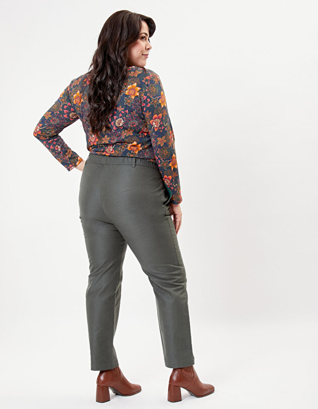 Organic cotton canvas trousers femme La Fianc&eacute;e