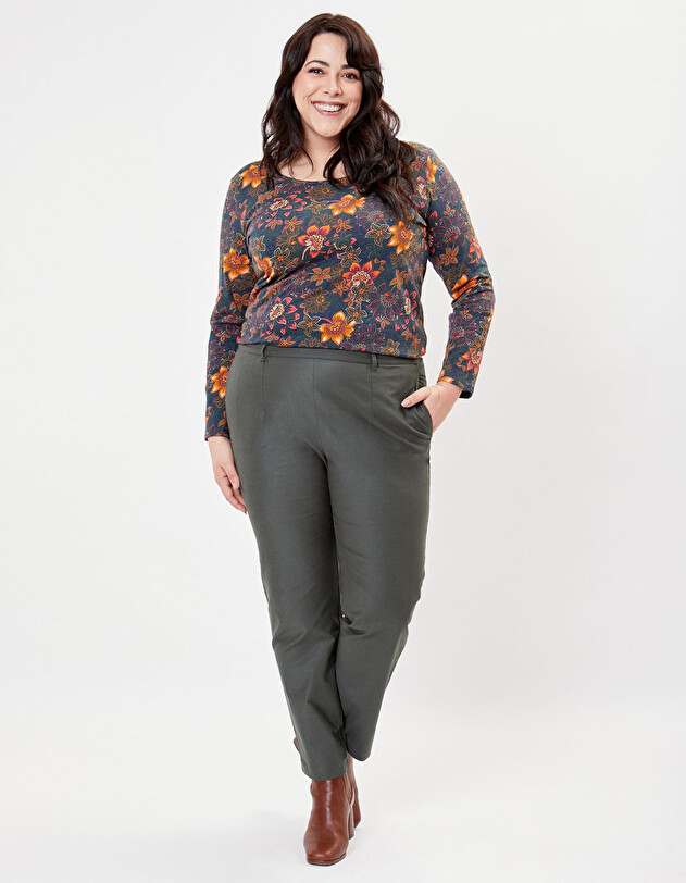 Organic cotton canvas trousers femme La Fianc&eacute;e
