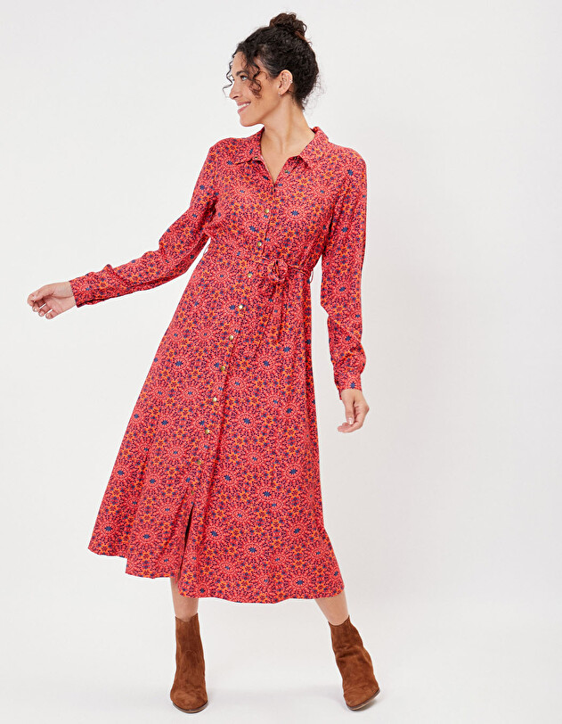 Midi shirt dress Ecovero femme La Fianc&eacute;e
