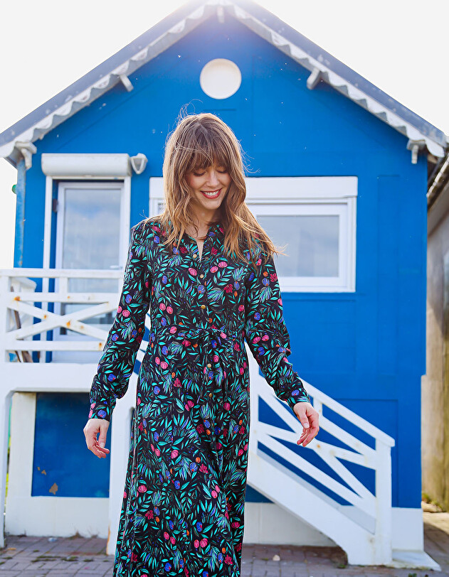 Midi shirt dress Ecovero femme La Fianc&eacute;e