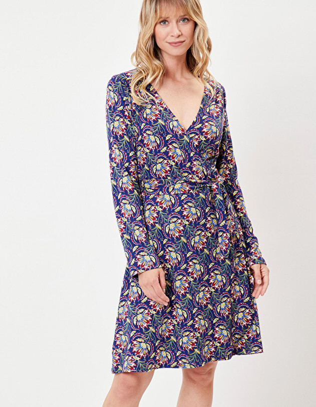 Jersey knit wrap dress femme La Fianc&eacute;e