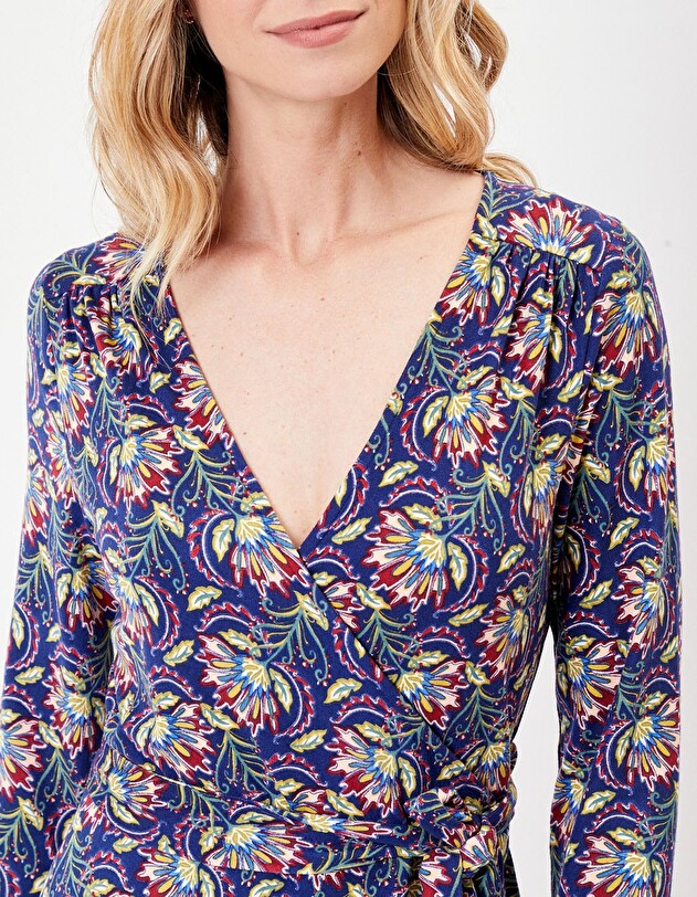 Jersey knit wrap dress femme La Fianc&eacute;e