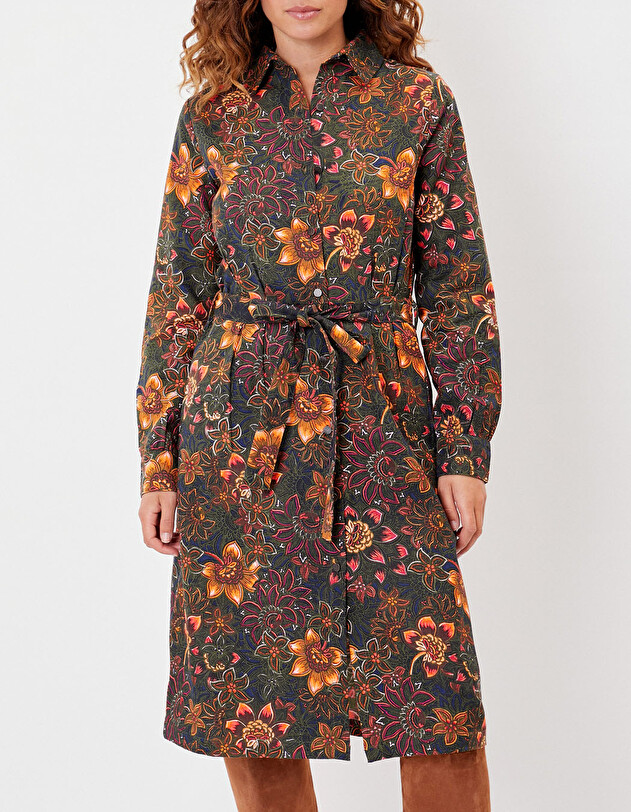 Organic cotton midi shirt dress femme La Fianc&eacute;e