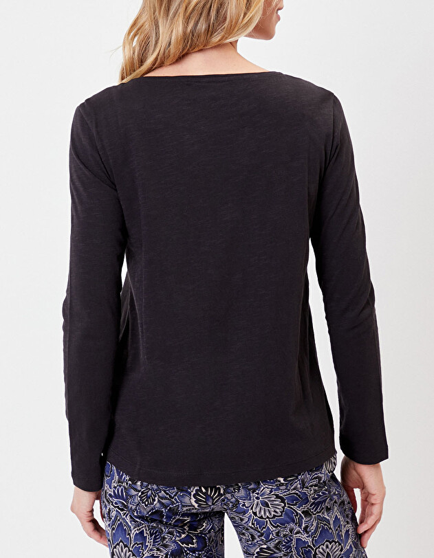 Organic cotton boat-neck T-shirt femme La Fianc&eacute;e