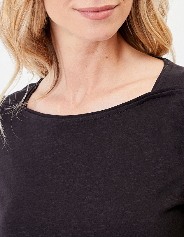 Organic cotton boat-neck T-shirt femme La Fianc&eacute;e