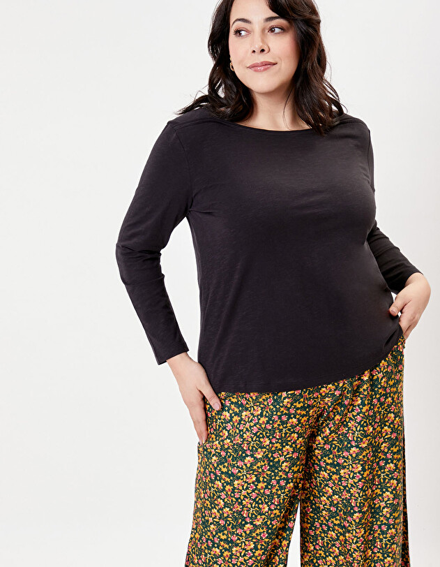 Organic cotton boat-neck T-shirt femme La Fianc&eacute;e