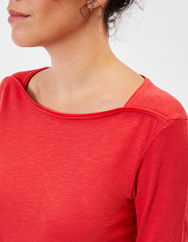 Organic cotton boat-neck T-shirt femme La Fianc&eacute;e