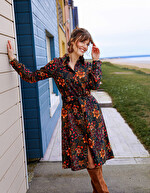 Organic cotton midi shirt dress femme La Fiancée