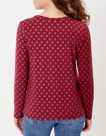 Printed V-neck T-shirt femme La Fiancée