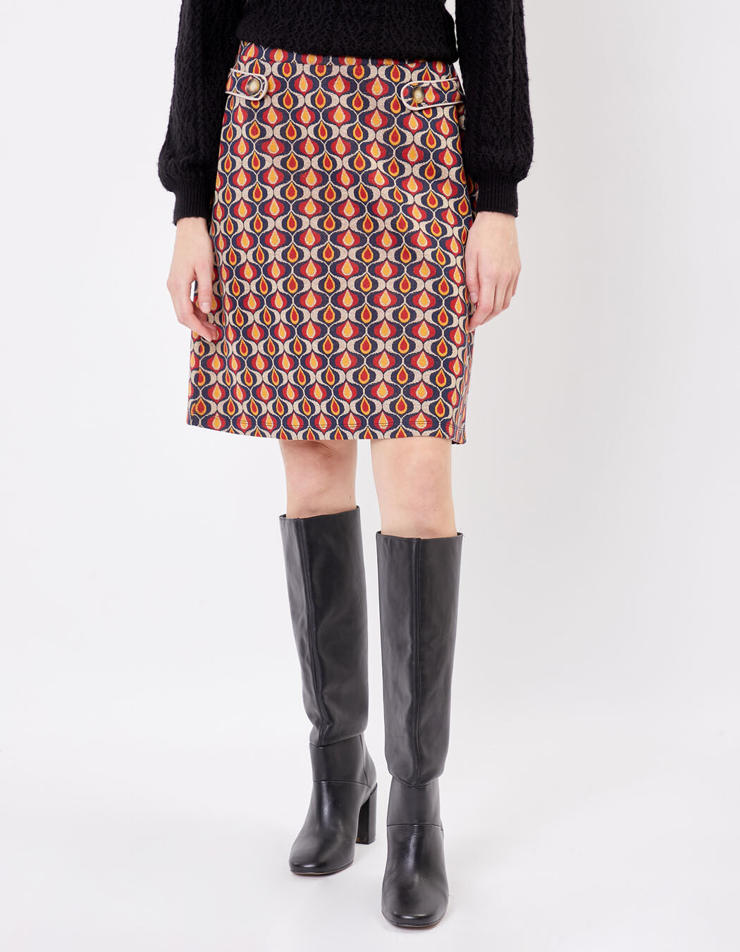 Retro jacquard knit skirt femme Princesse Nomade