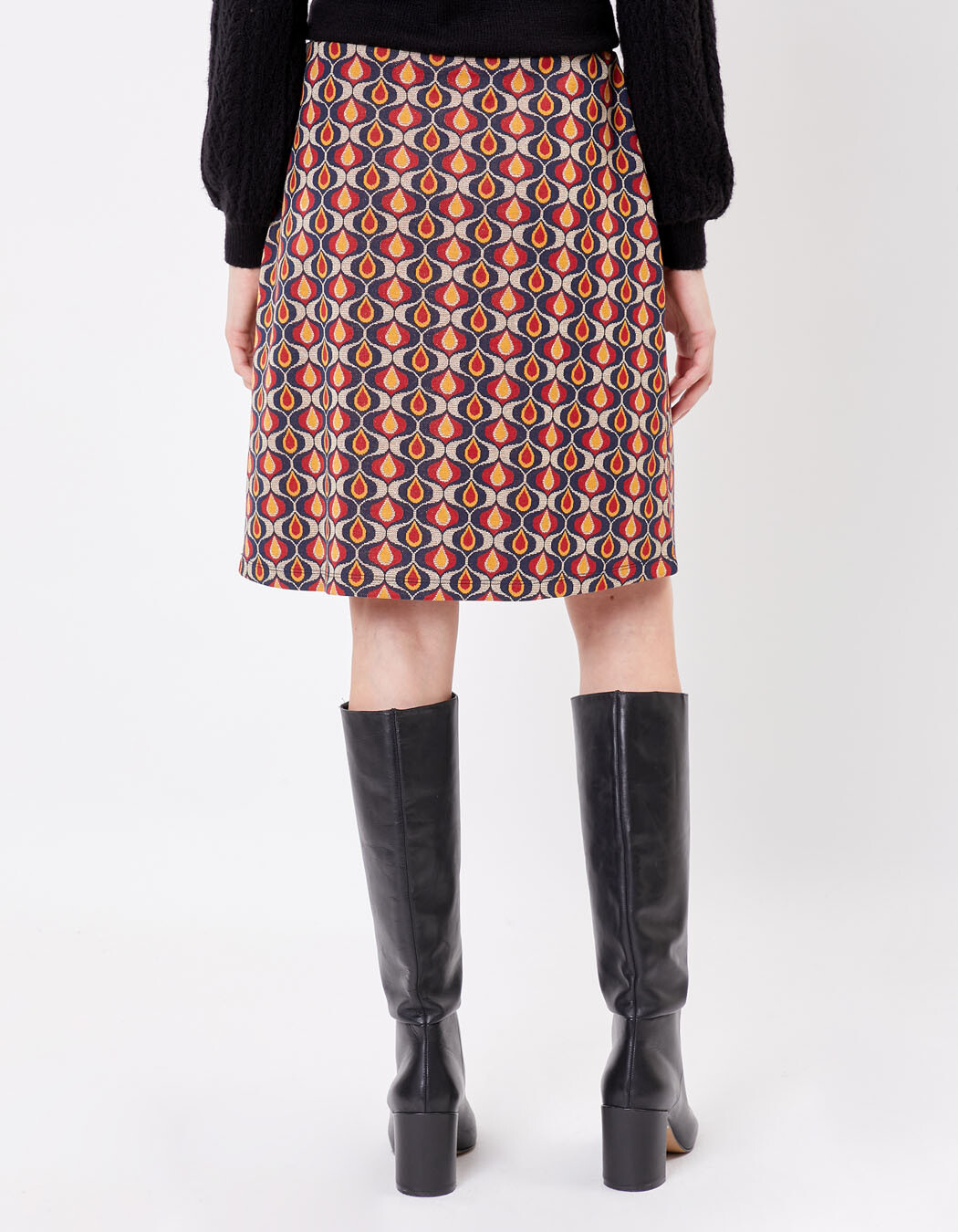 Retro jacquard knit skirt femme Princesse Nomade
