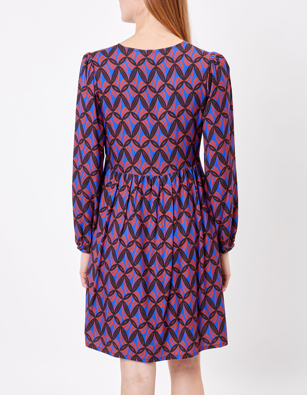 Ecovero retro print flared short dress femme Princesse Nomade