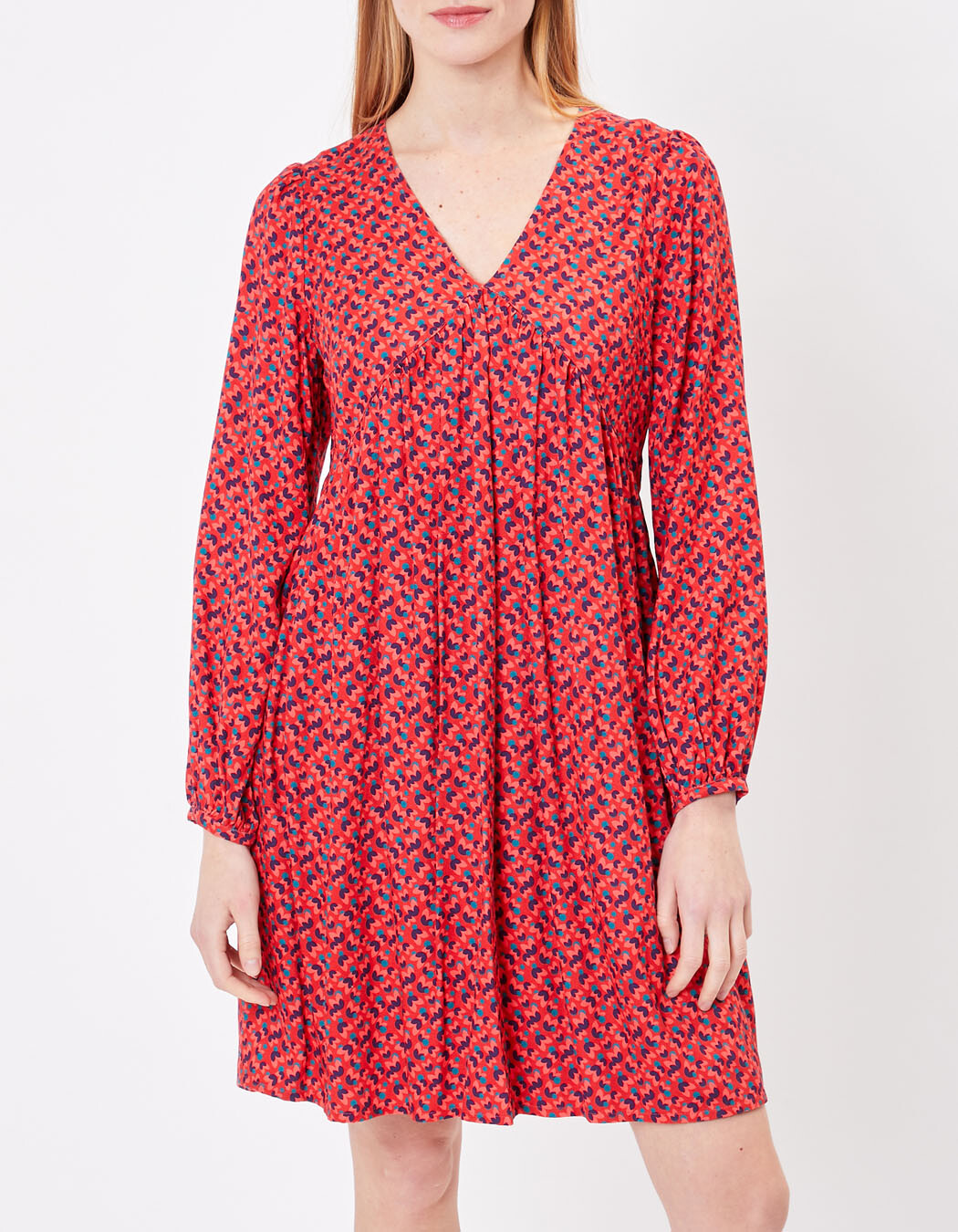 Ecovero retro print flared short dress femme Princesse Nomade