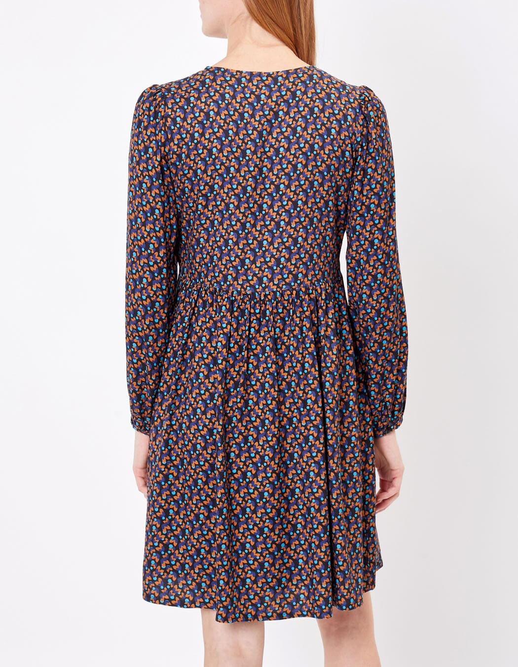 Ecovero retro print flared short dress femme Princesse Nomade