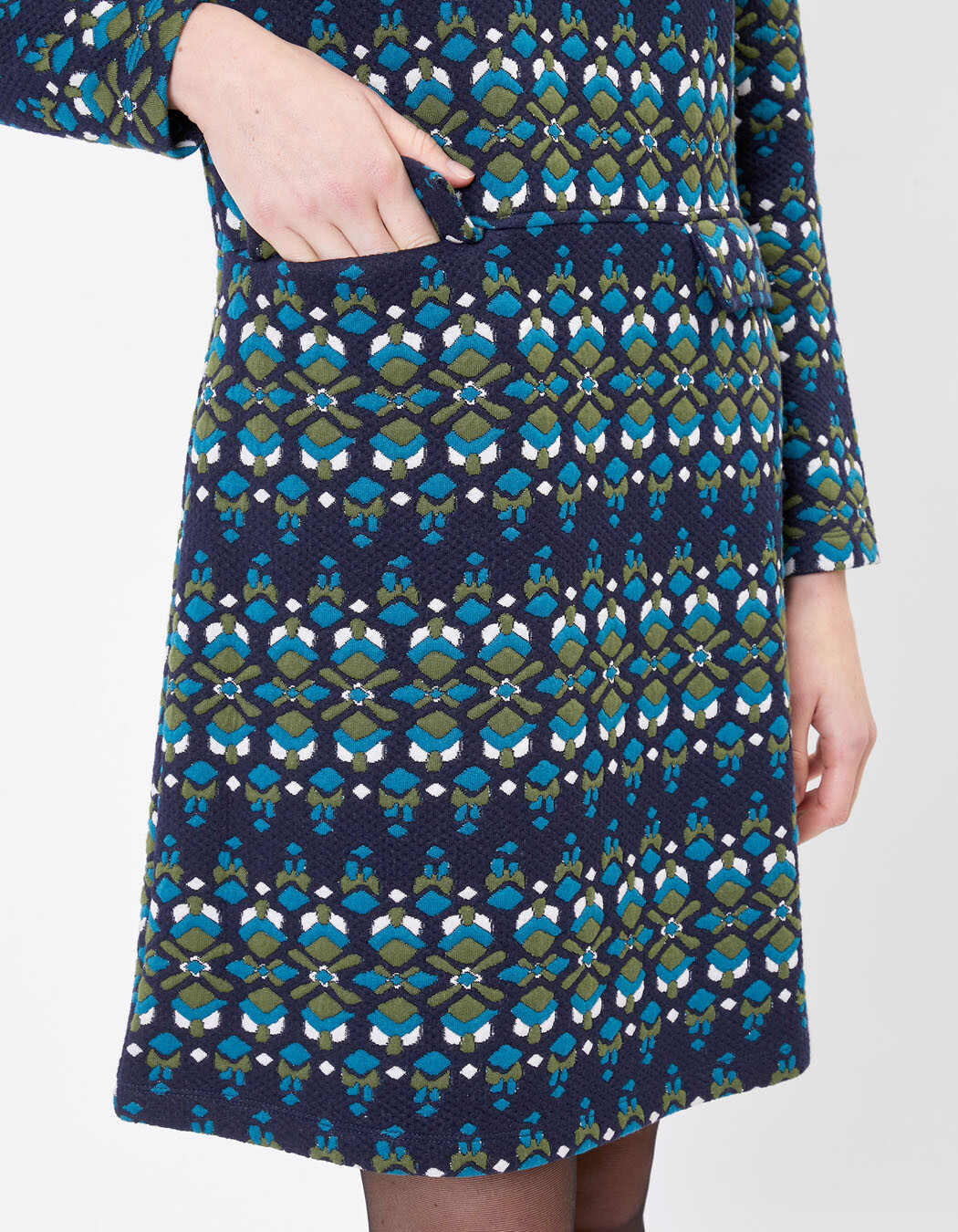 Jacquard knit straight dress with pockets femme Princesse Nomade