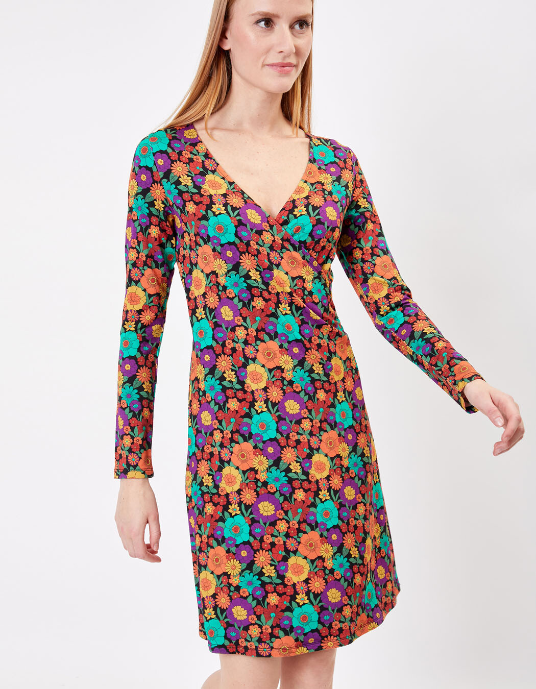 Fitted short dress in Ecovero jersey knit femme Princesse Nomade