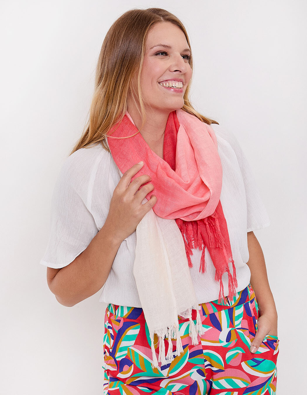 Rectangular linen stole femme La Fiancée