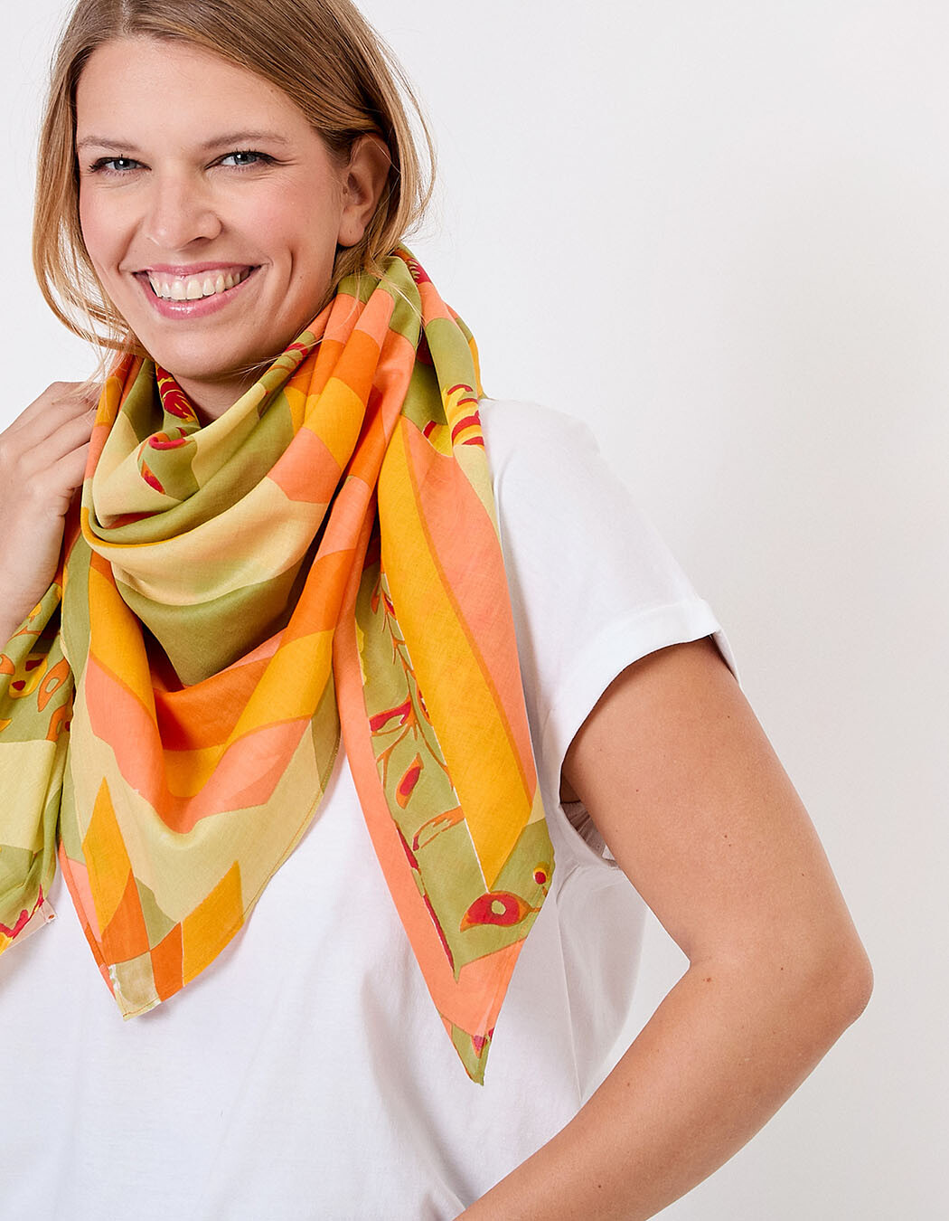 Large organic cotton voile stole femme La Fiancée