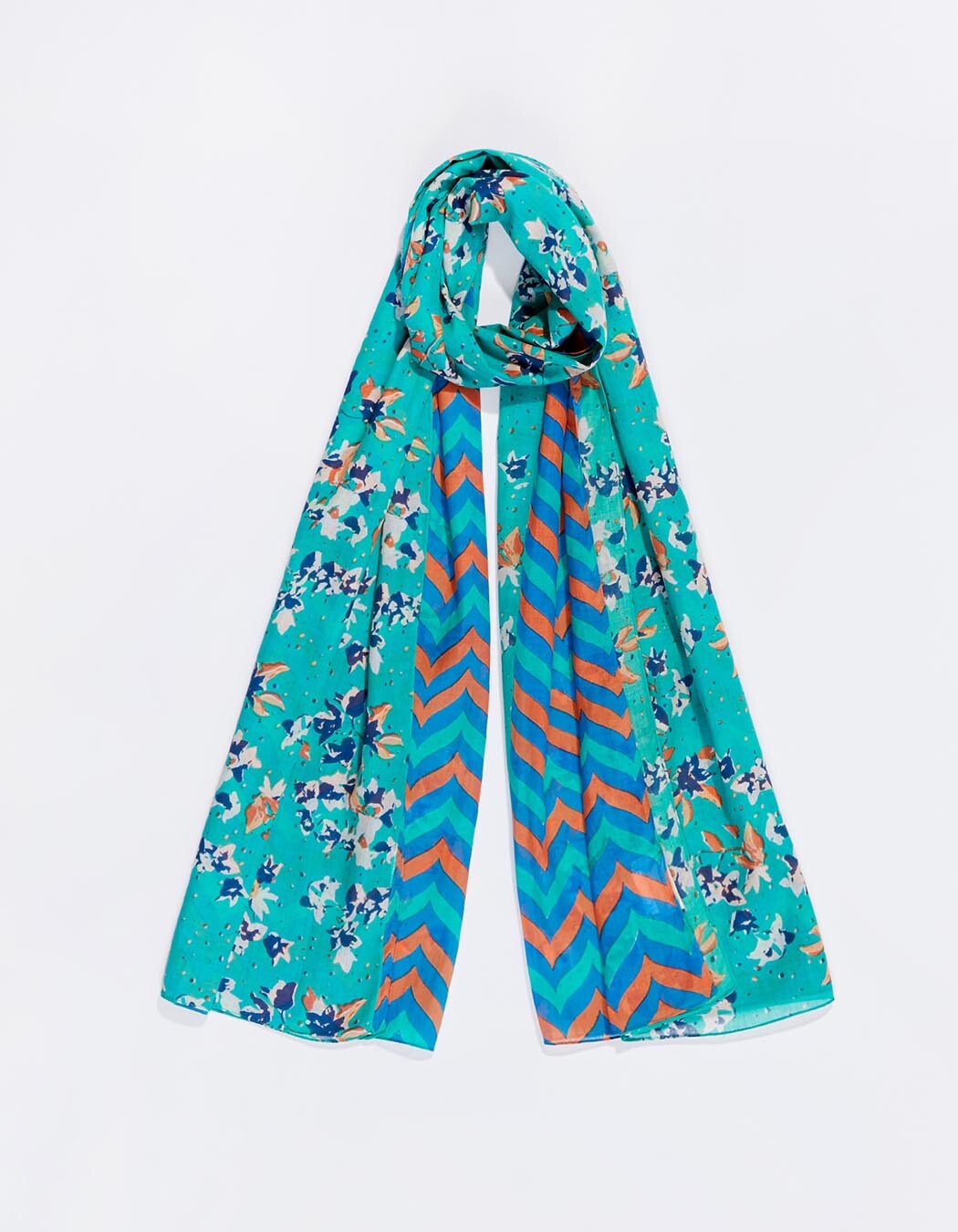 Mixed print organic cotton voile stole femme La Fiancée