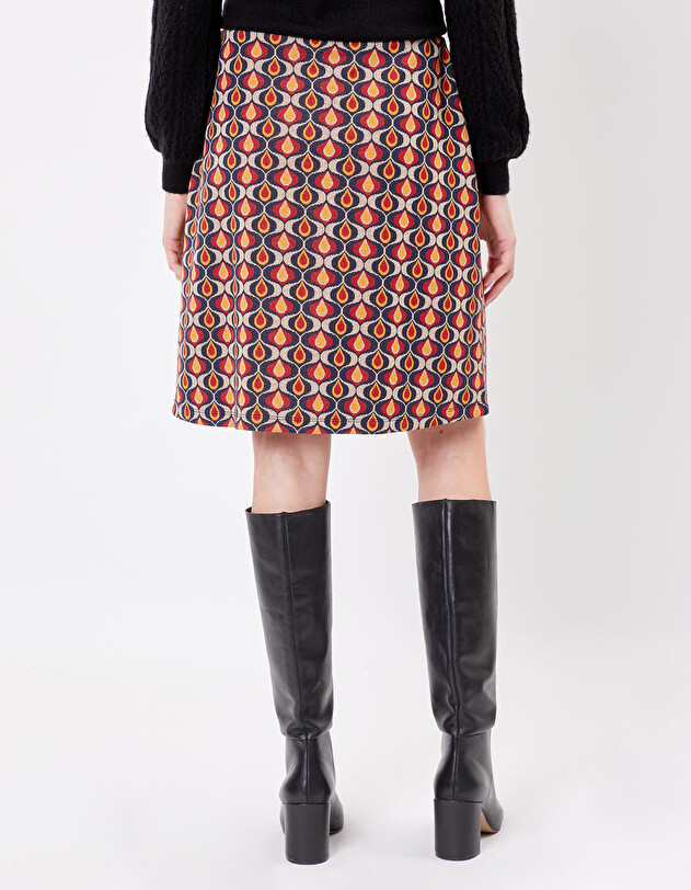 Retro jacquard knit skirt femme Princesse Nomade