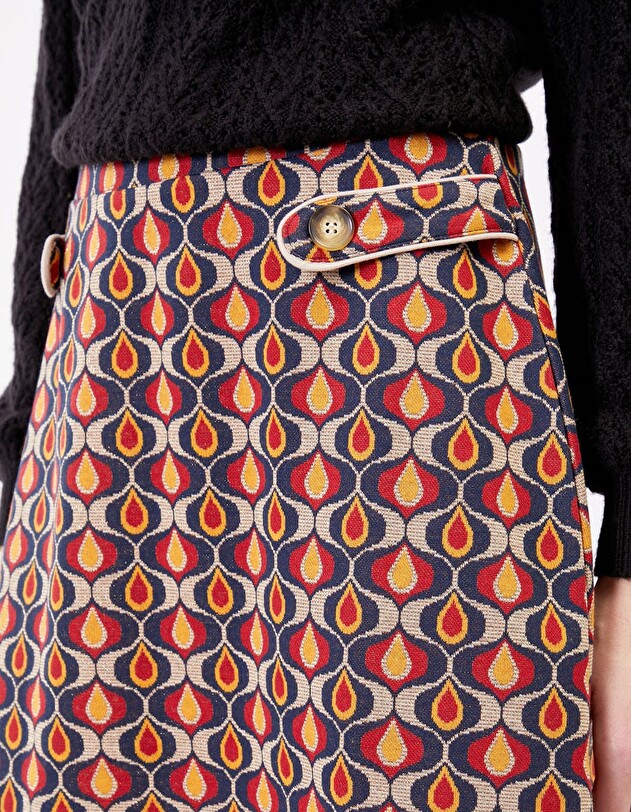 Retro jacquard knit skirt femme Princesse Nomade