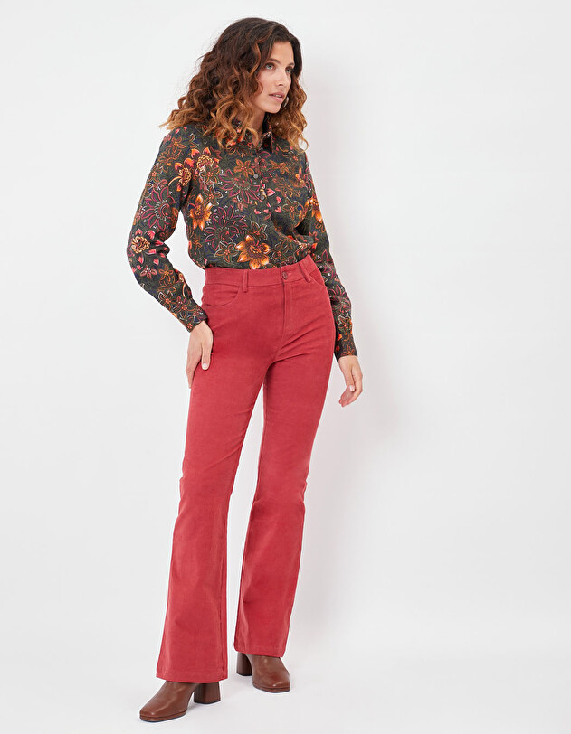 70s flare cut corduroy trousers femme Princesse Nomade