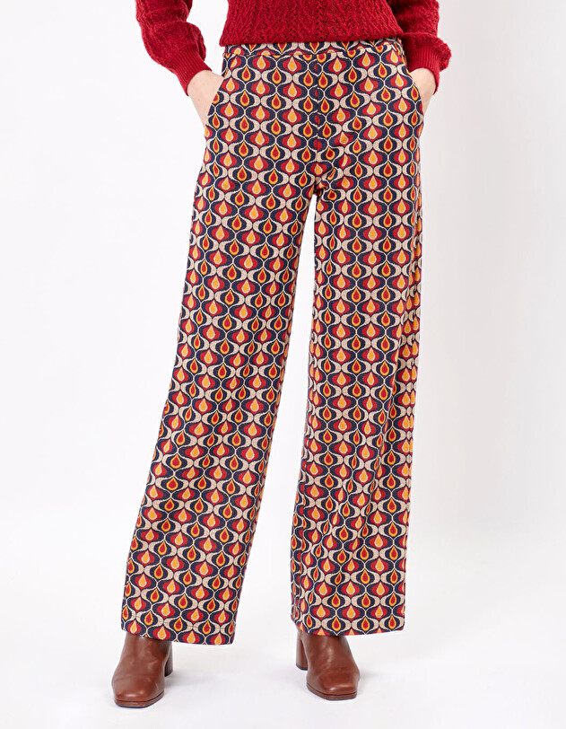 Wide-leg retro knitted trousers femme Princesse Nomade